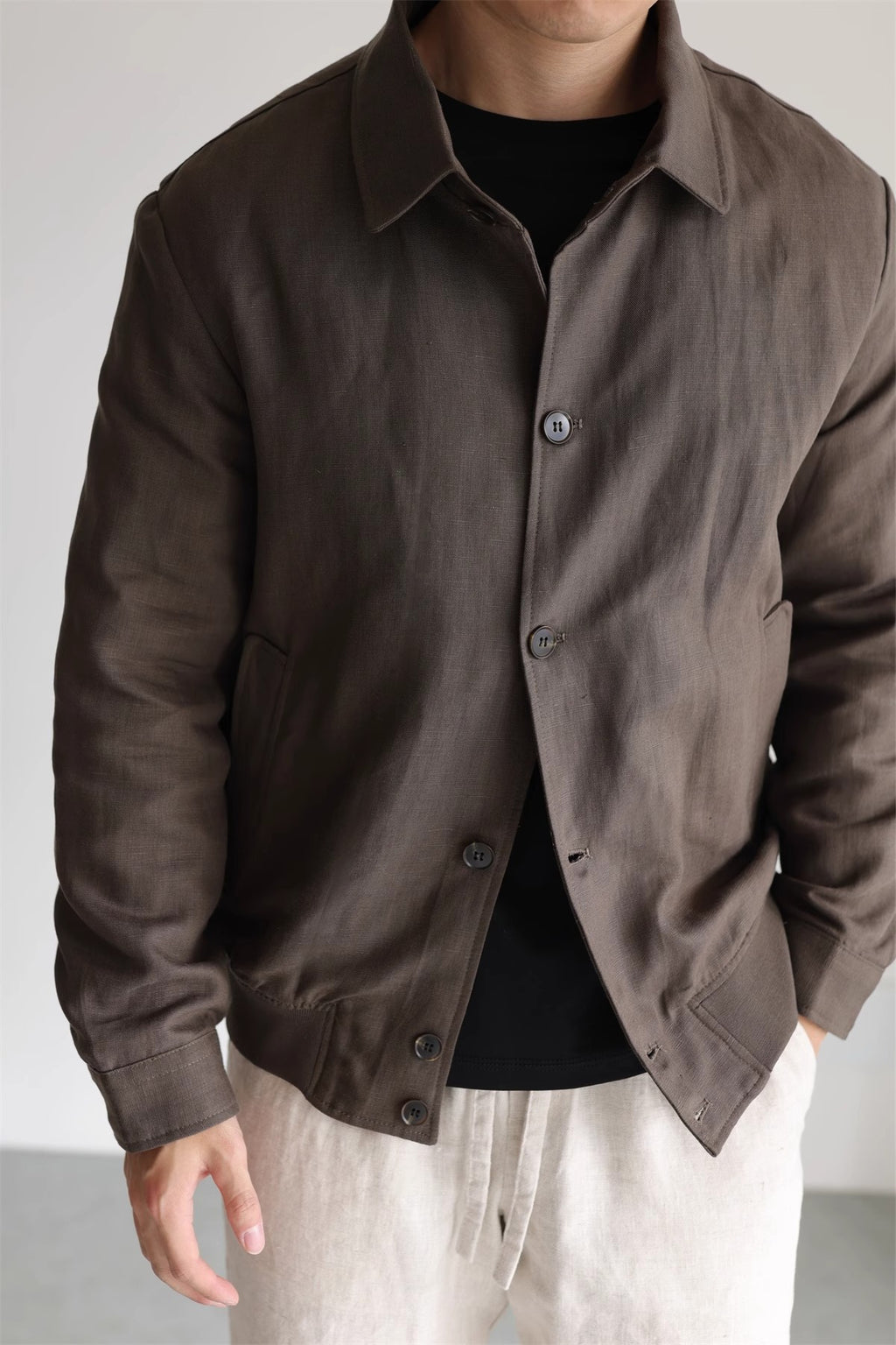 Leichte Herrenjacke mit Linen-Futter