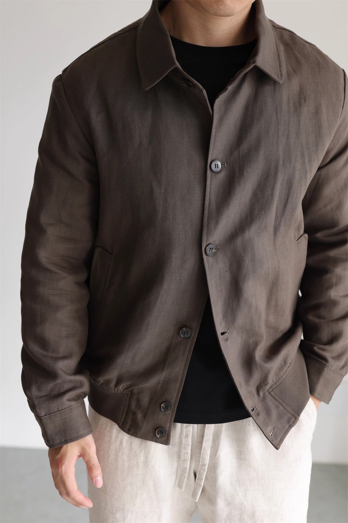 Leichte Herrenjacke mit Linen-Futter