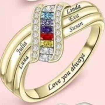 Regenbogen Zirkonia Ring aus Sterling Silber