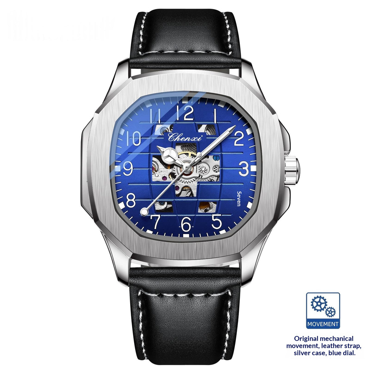 Quadratische mechanische Herrenarmbanduhr – Bild 5 | LuxeStyle