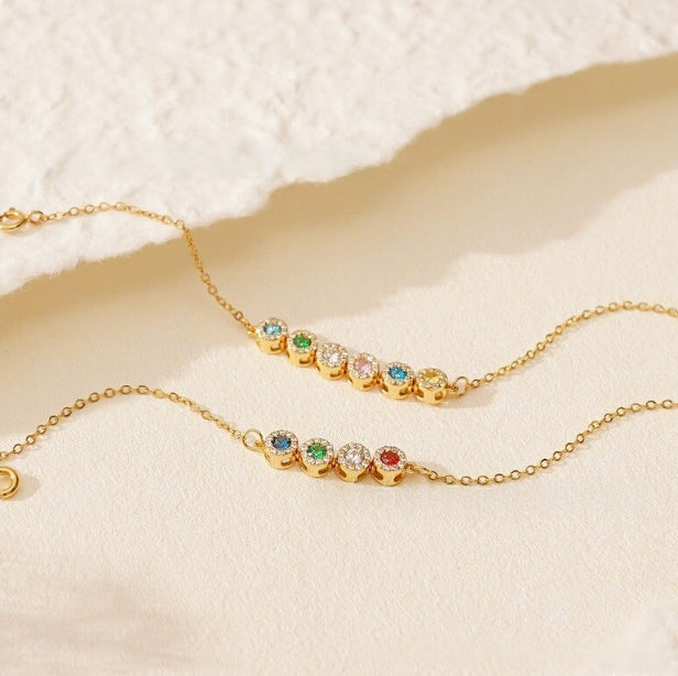 Armband mit farbigem Zirkon und Geburtsstein