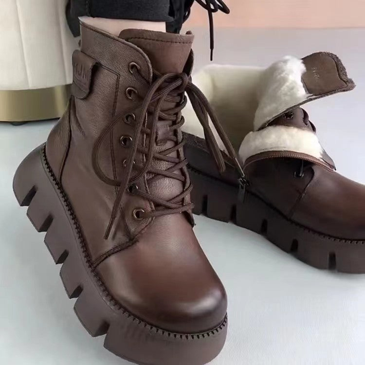 Gefütterte Snow Boots aus weichem Kunstleder