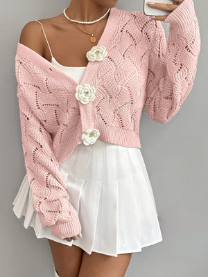 Eleganter Strick-Cardigan mit Lochmuster