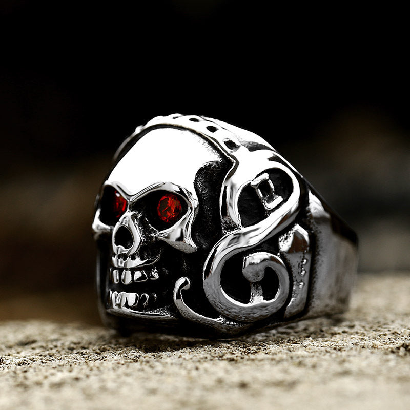 Retro-Totenkopfring aus Edelstahl