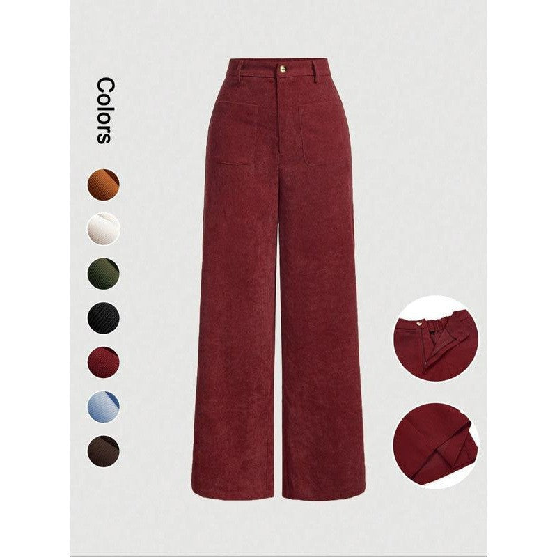 Corduroy Straight-Leg Hose für Damen