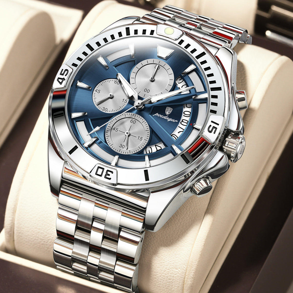 Quarz-Uhr mit Doppelknopf-Ösen, wasserdicht – Bild 10 | LuxeStyle