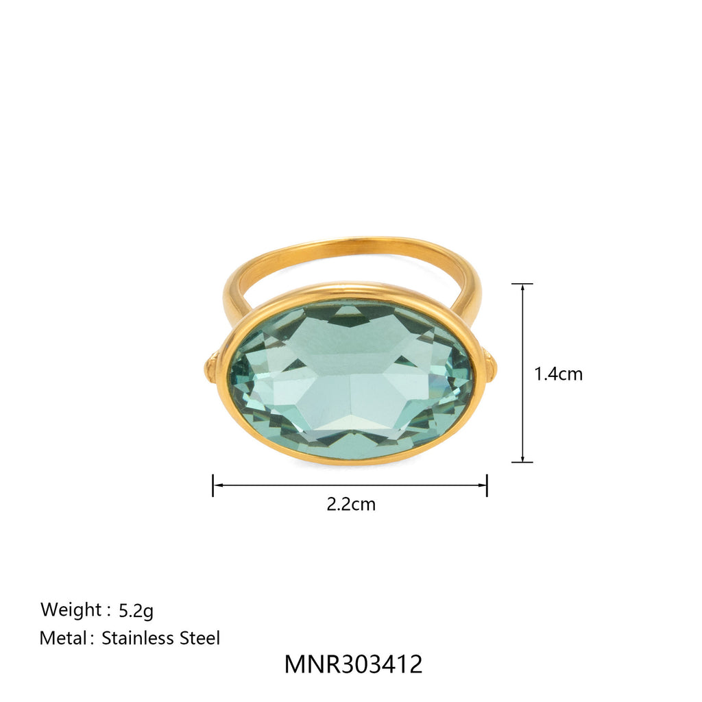 Geometrischer Edelstahlring im French-Stil