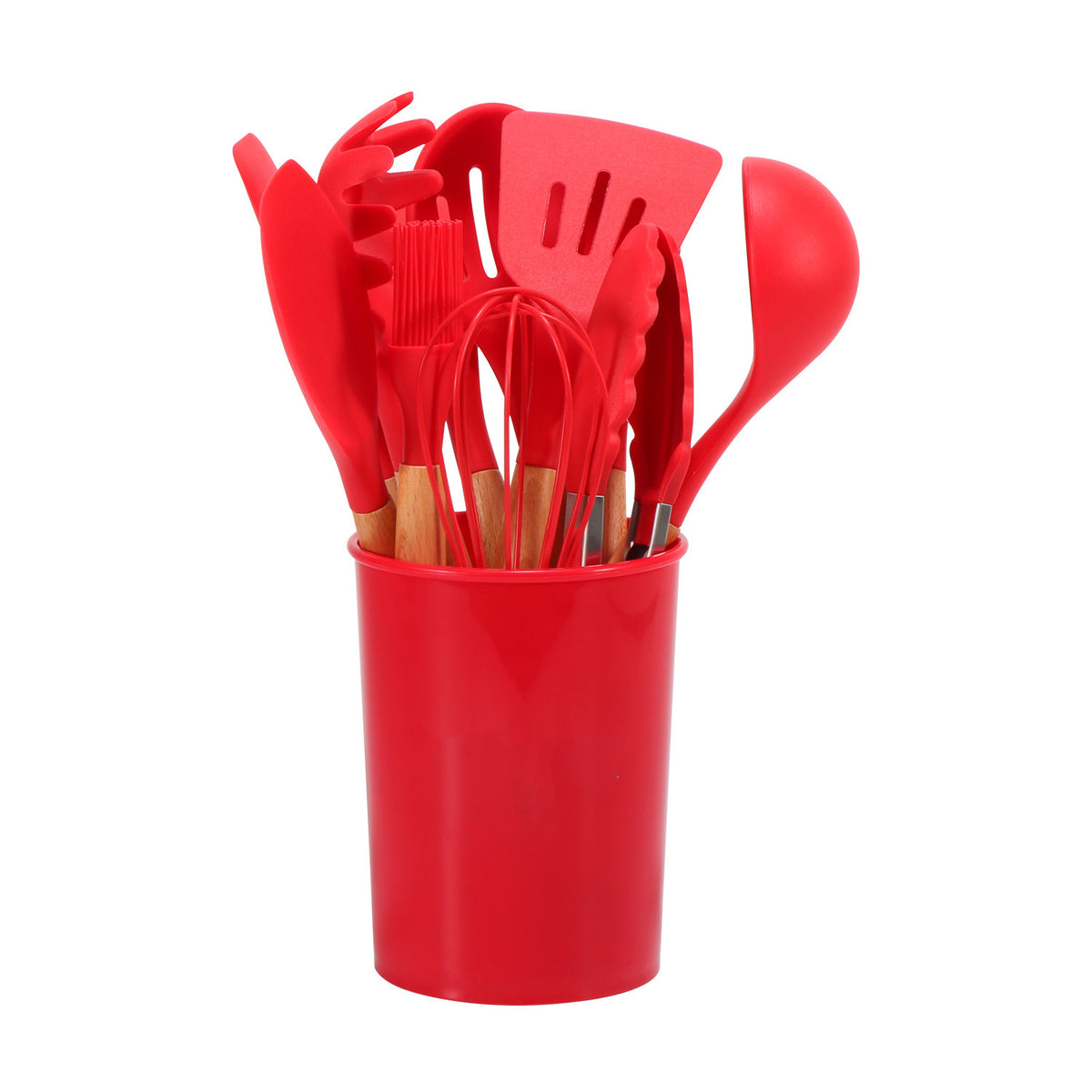 Silicone Kochgeschirr-Set mit Holzgriff · 12 Stück – Bild 9 | LuxeStyle