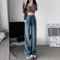 Retro Blue High Waist Straight Leg Jeans