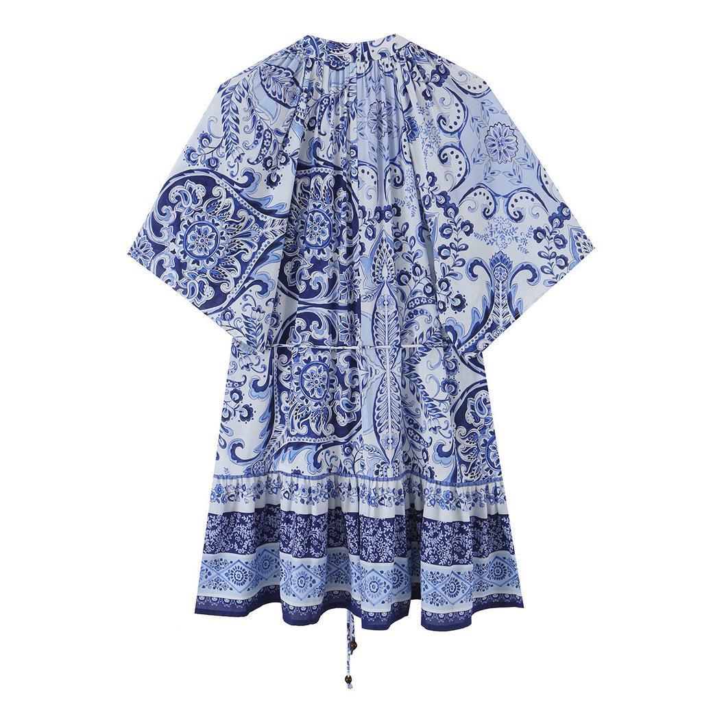 Baumwoll-Kleid mit Taillengurt
