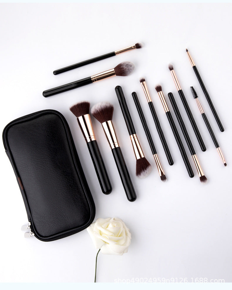 12-teiliges Make-up Pinselset mit Etui – Bild 6 | LuxeStyle