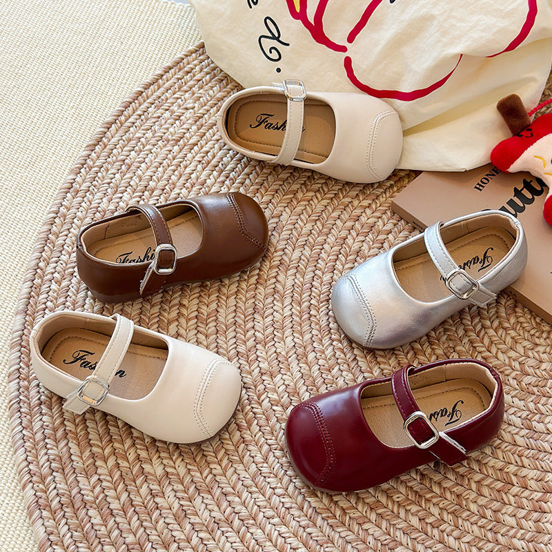 Einfache Leder Schuhe für Mädchen