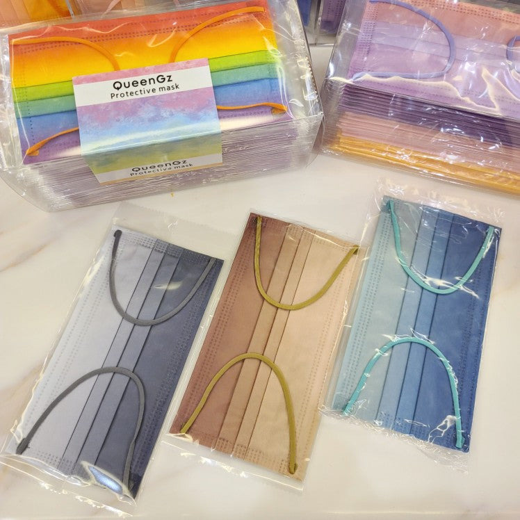 Regenbogen Farbverlauf Masken 30er-Pack