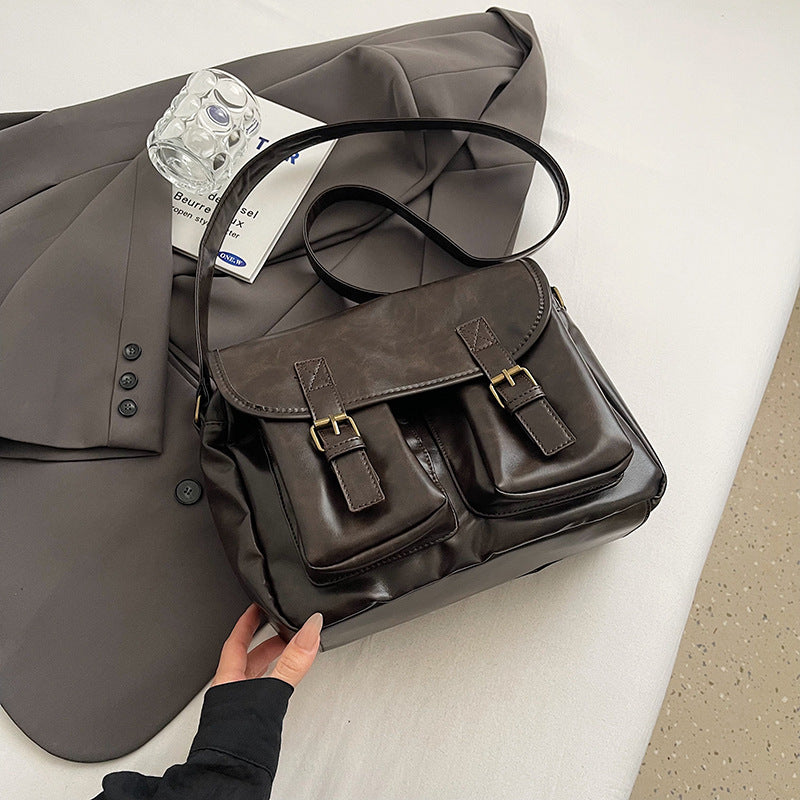 Schultertasche «Milano» – PU-Leder, grosse Kapazität
