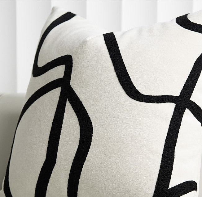 Abstrakter Kissenbezug Wildleder Schwarz-Weiss – Bild 6 | LuxeStyle