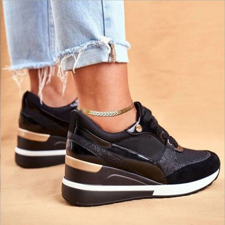 Damen Plateau-Sneakers mit Pailletten