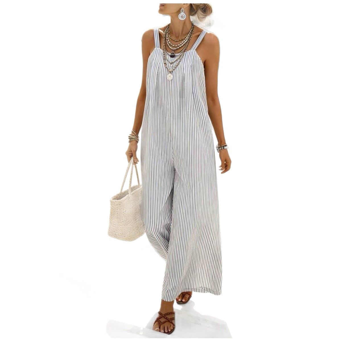 Gestreiftes ärmelloses Damenkleid – Bild 5 | LuxeStyle