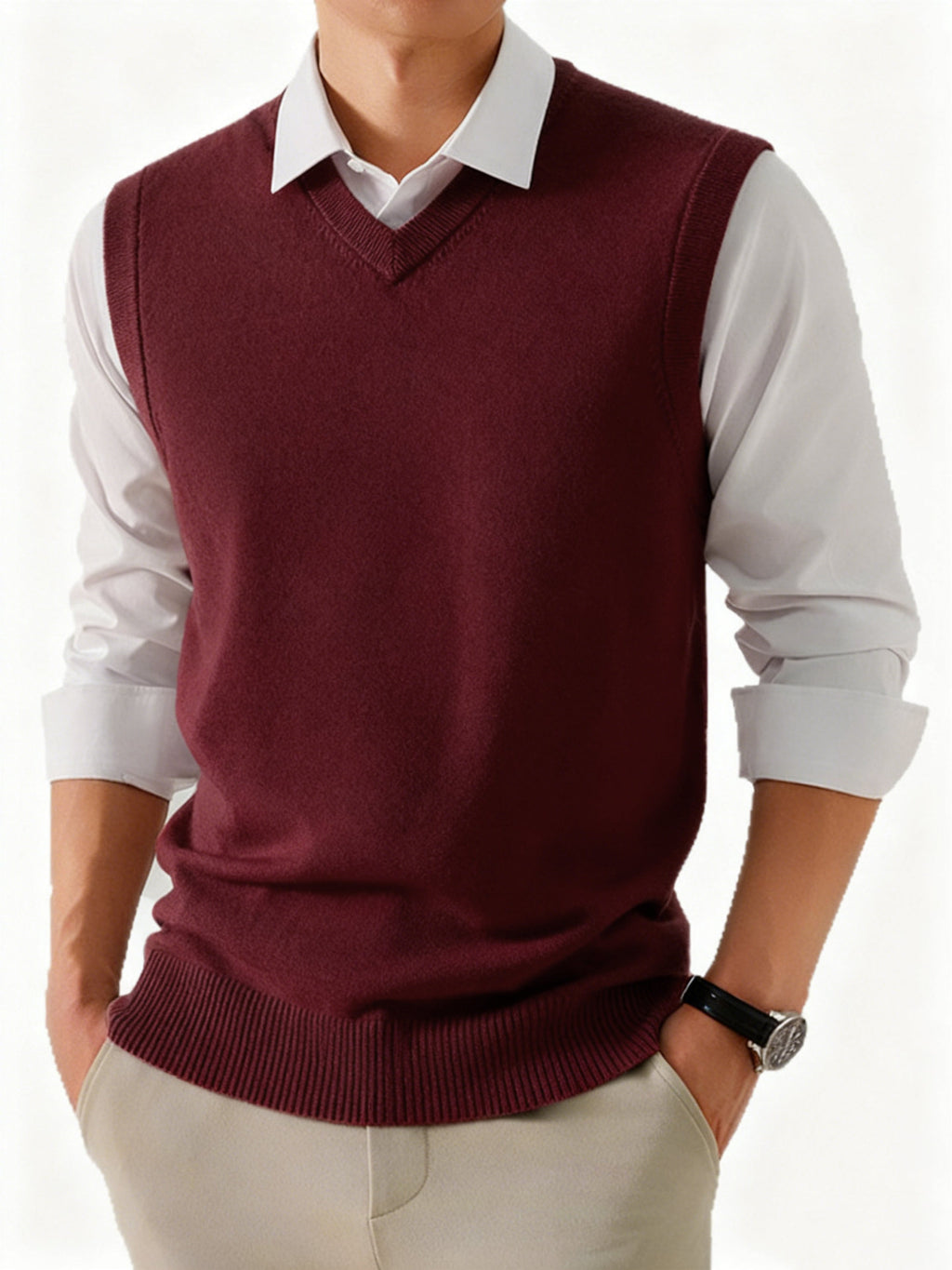 Herren-Westen Business-Casual Loose Fit für Anzüge