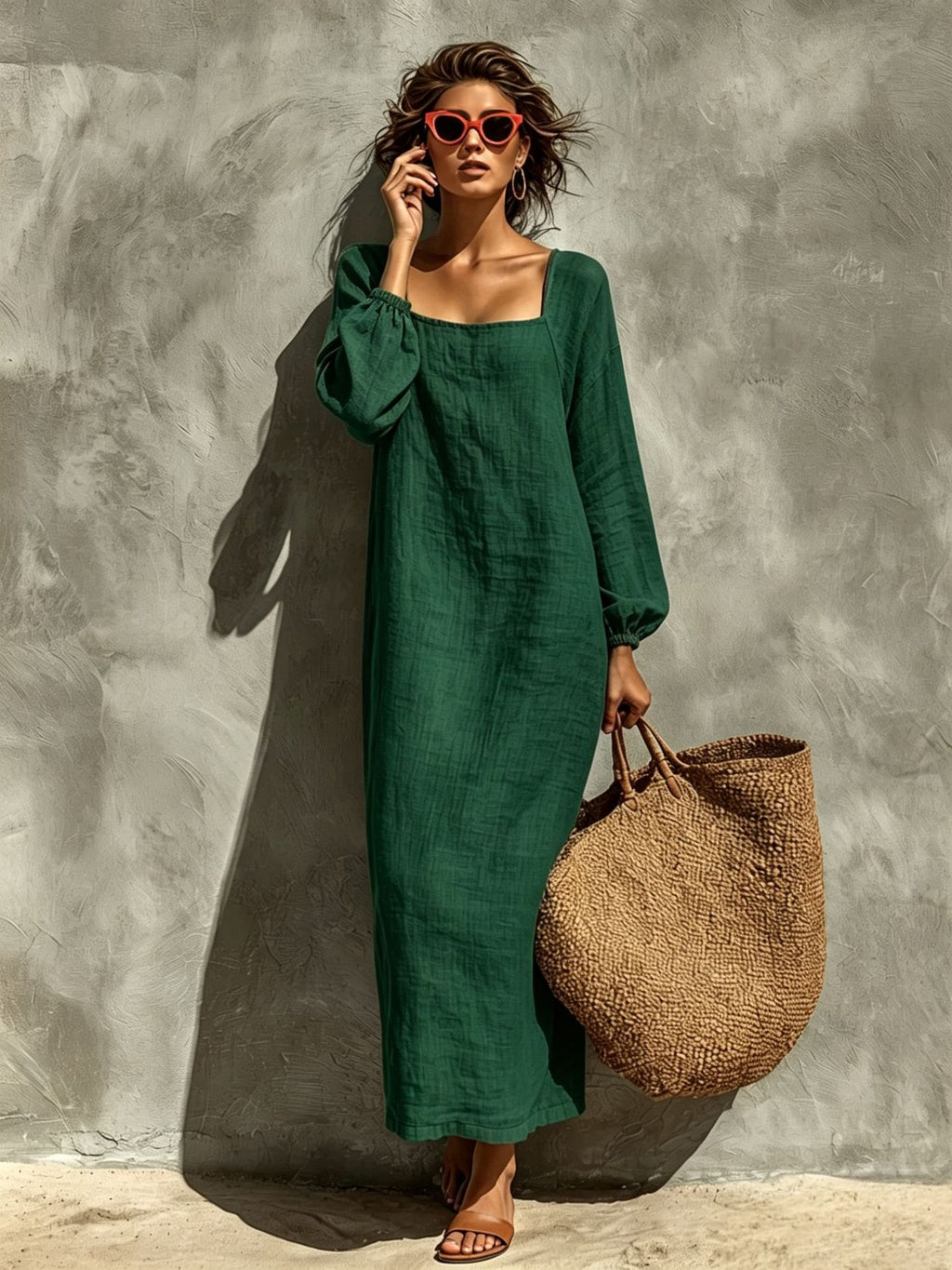 Elegantes Vintage-Kleid mit langen Ärmeln