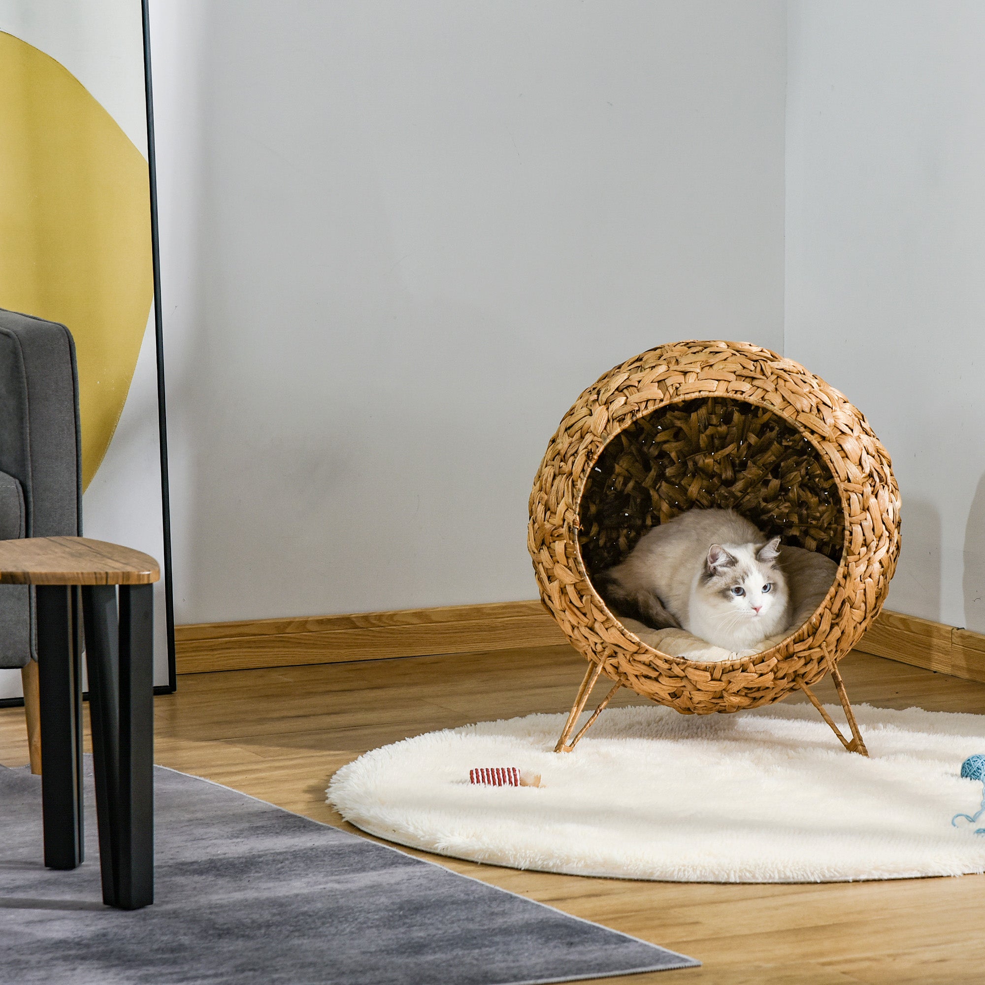 Kätzchen-Häuschen Rattan-Kissen