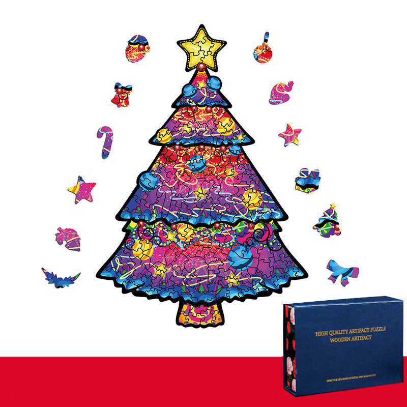 Holz-Weihnachtsbaum-Puzzle für Kinder | LuxeStyle
