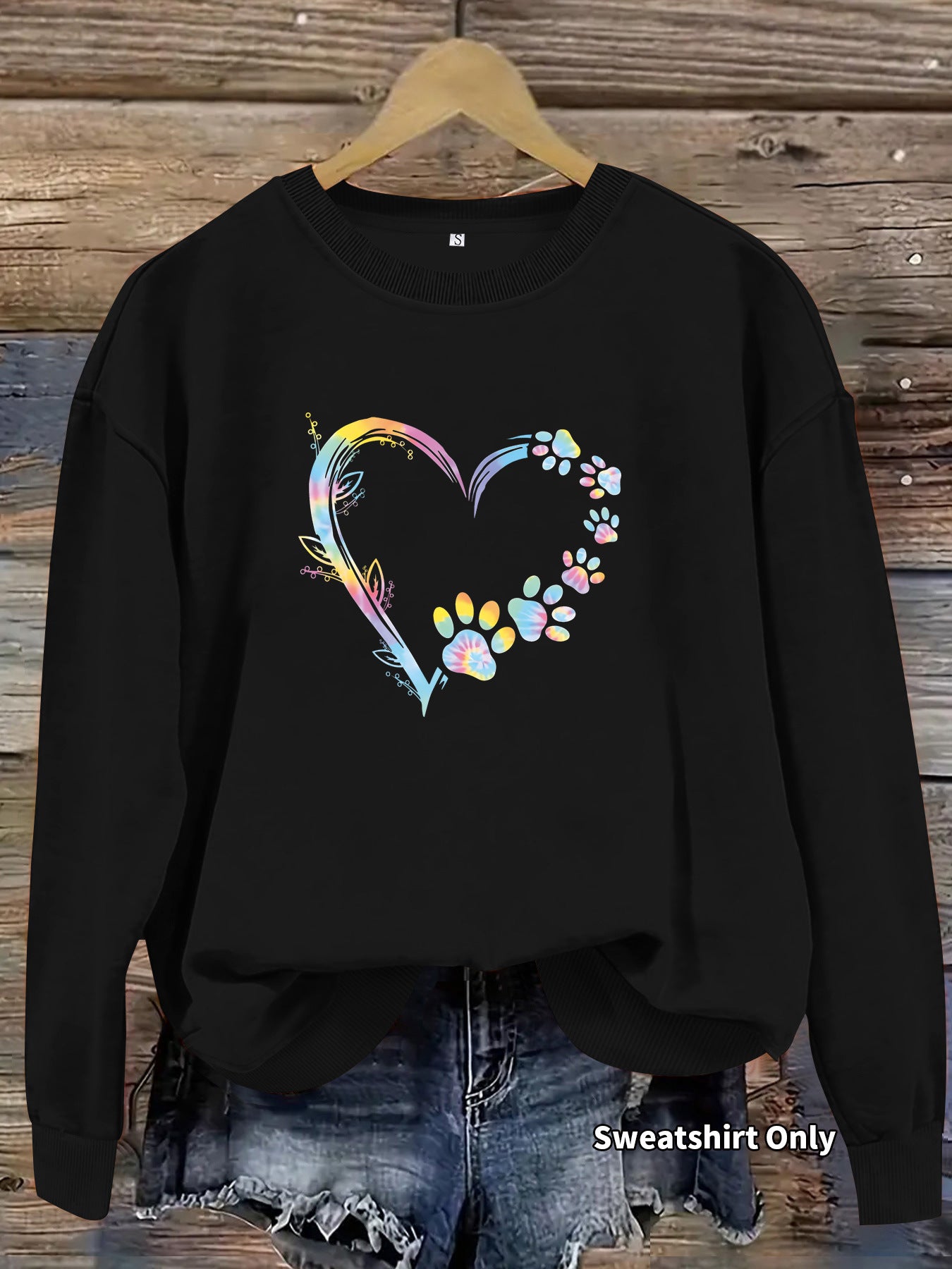 Pullover mit Herz- und Pfoten-Print