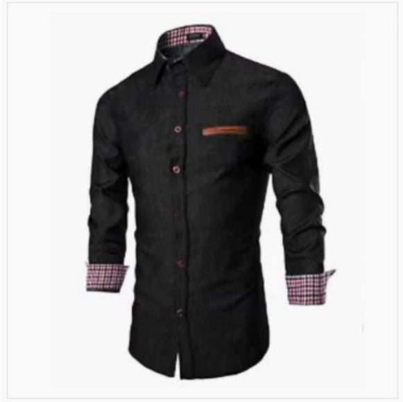 Herren-Jeanshemd mit langen Ärmeln – Bild 2 | LuxeStyle