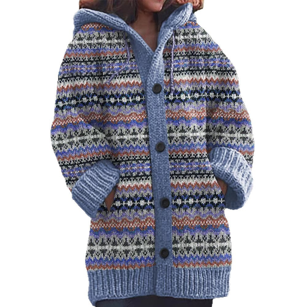 Cape-Jacke mit abstraktem 3D-Weihnachtsdruck