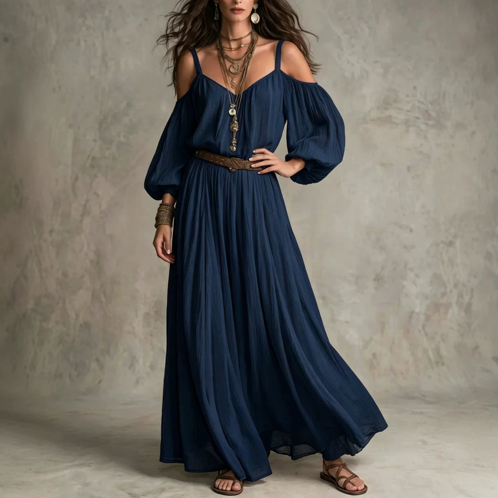 Damen-Kleid mit Falten und Off-Shoulder – Bild 11 | LuxeStyle