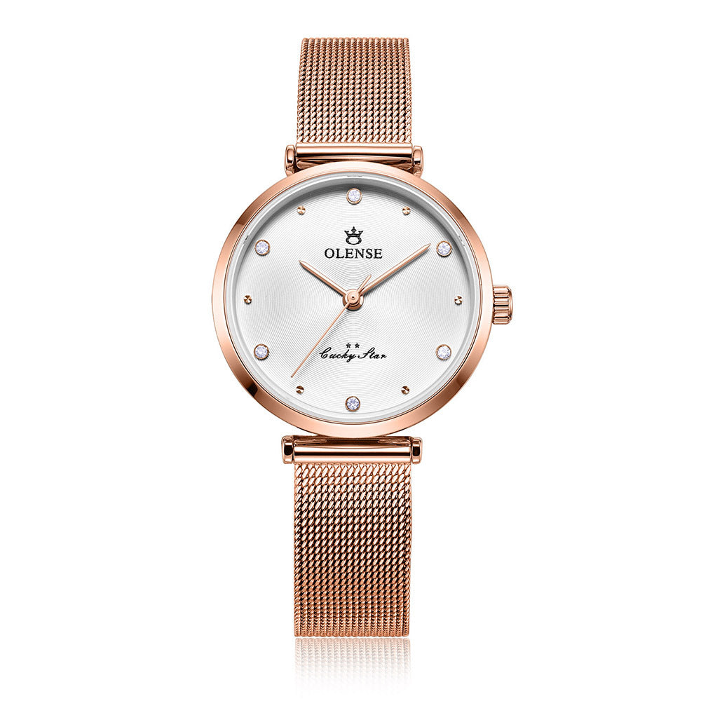Damenuhr mit Edelstahl-Mesh-Armband – Bild 5 | LuxeStyle
