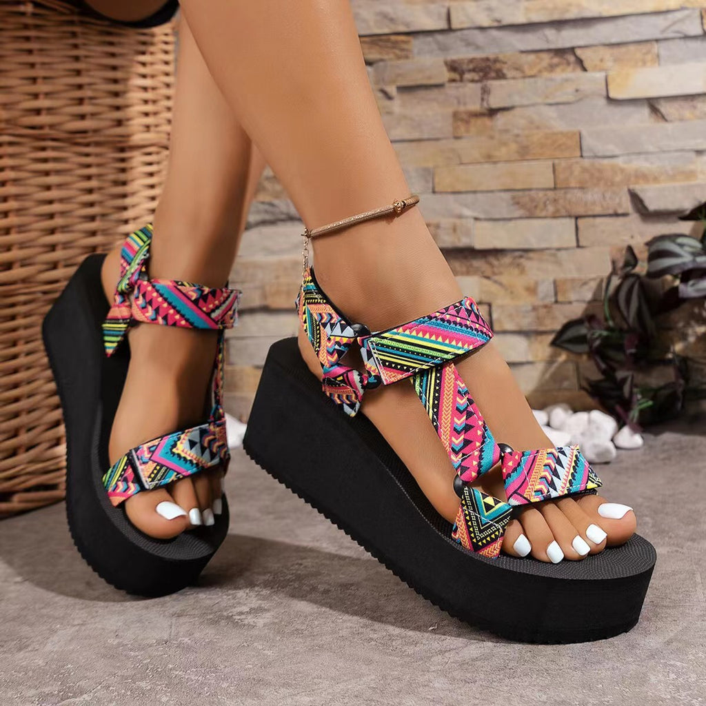 Flache Roman Sandalen – Farbblock – Bild 7 | LuxeStyle