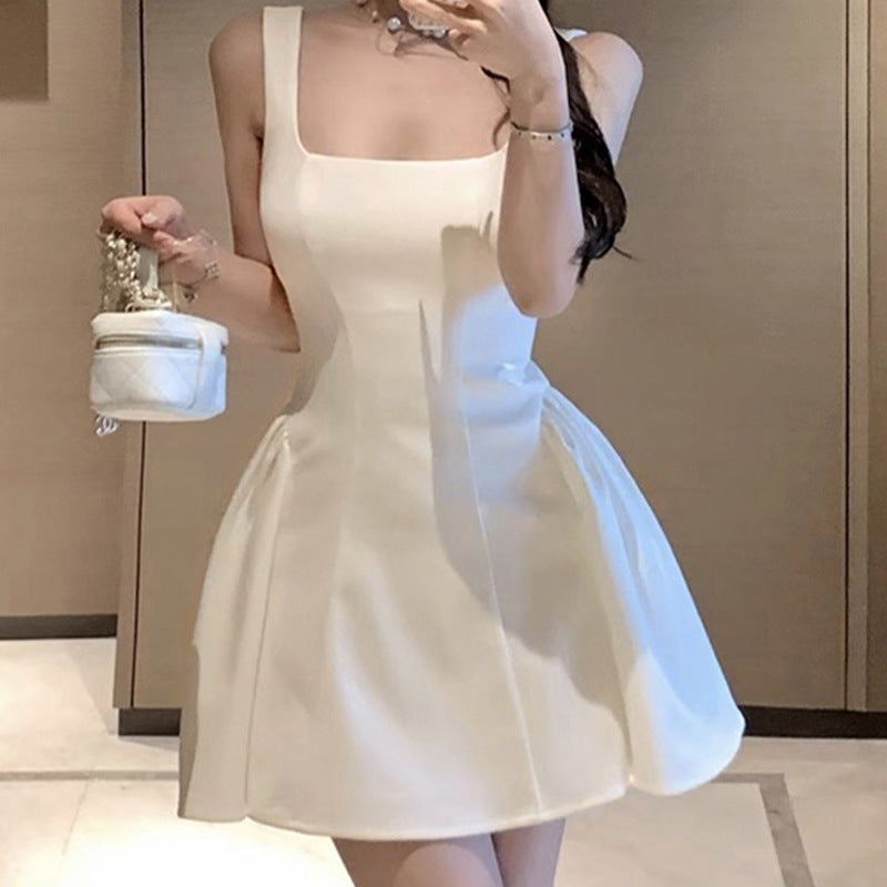 A-Linien Trägerkleid mit Taillenschnürung