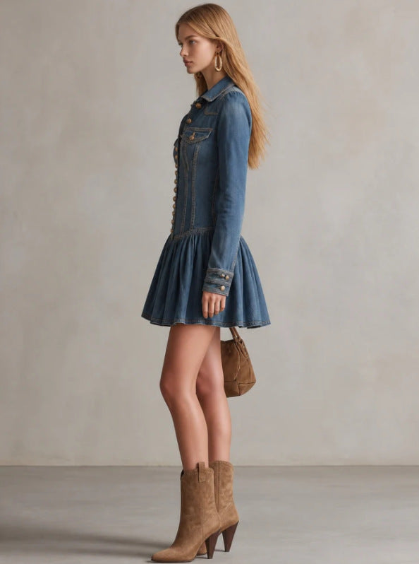 Mini-Short mit Rüschen aus Denim – Bild 2 | LuxeStyle