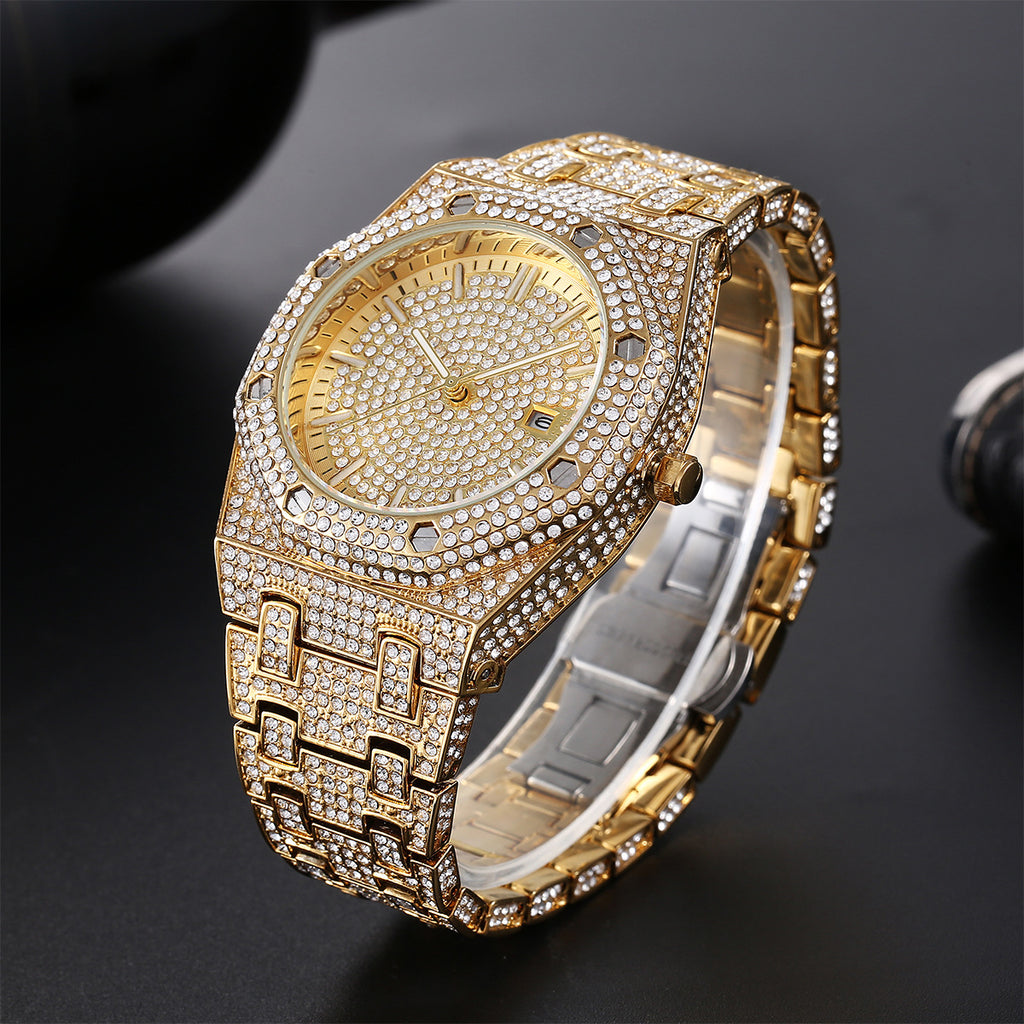 Hip-Hop Quarzuhr mit Strass-Besatz für Herren – Bild 12 | LuxeStyle