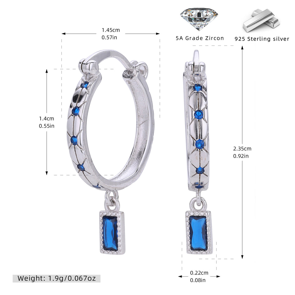 Edle Silberohrringe mit Diamant-Inlay