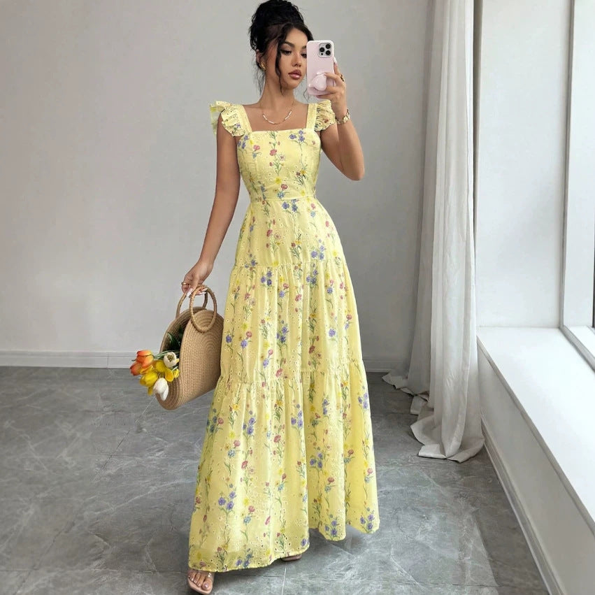 Elegantes Sommerkleid mit Spaghetti-Trägern