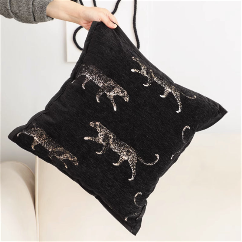 Leopard Kissen ohne Kern, quadratisch, schwarz-weiss – Bild 6 | LuxeStyle
