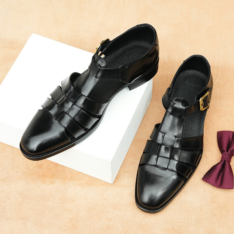Retro Business Sandalen aus Leder
