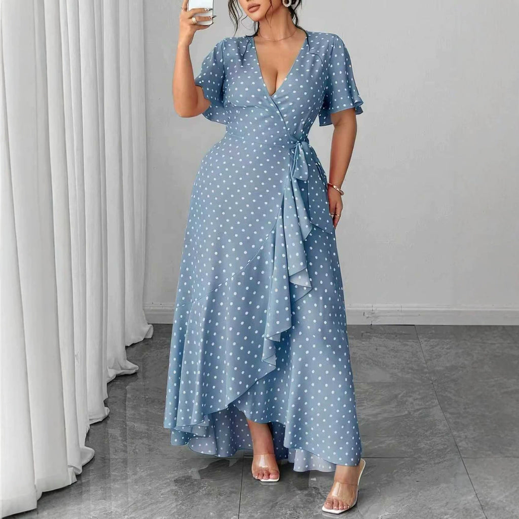 Midi-Kleid mit V-Ausschnitt und Blumenmuster