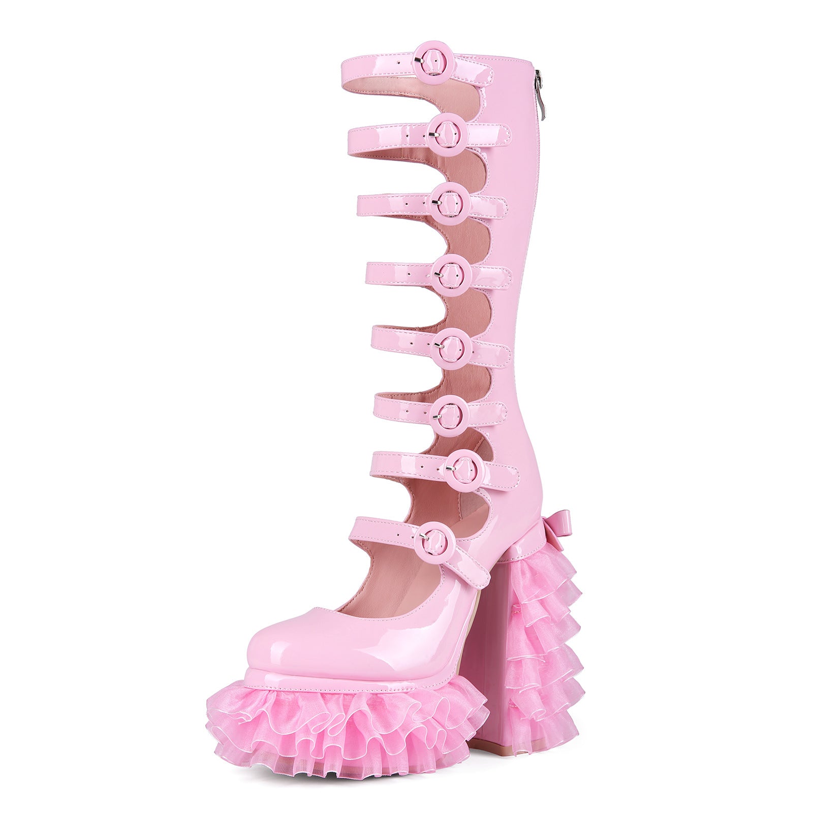 Fransen-Stiefeletten mit Chunky-Heel