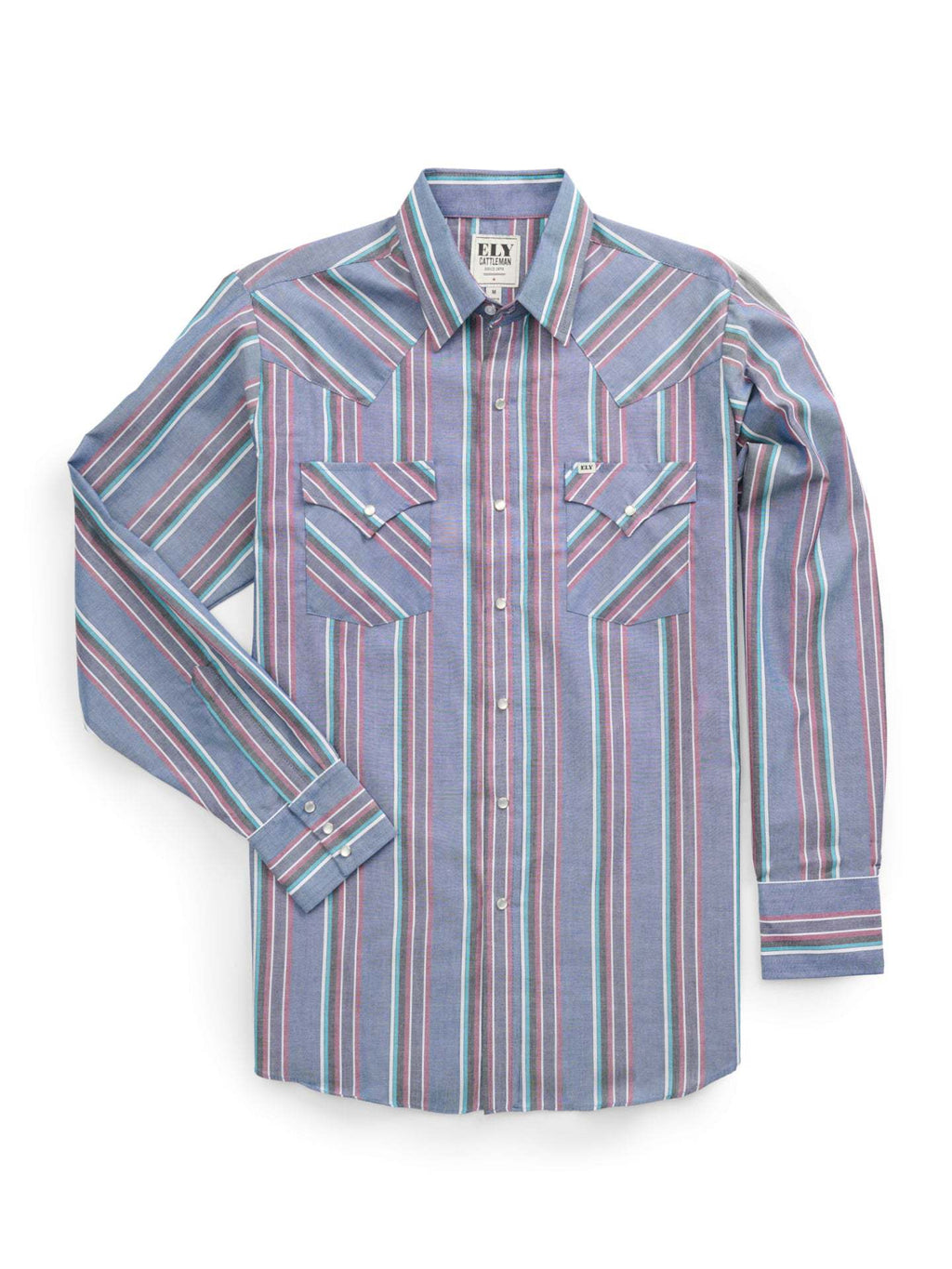 Gestreiftes Langarmhemd für Herren im Western-Stil – Bild 7 | LuxeStyle