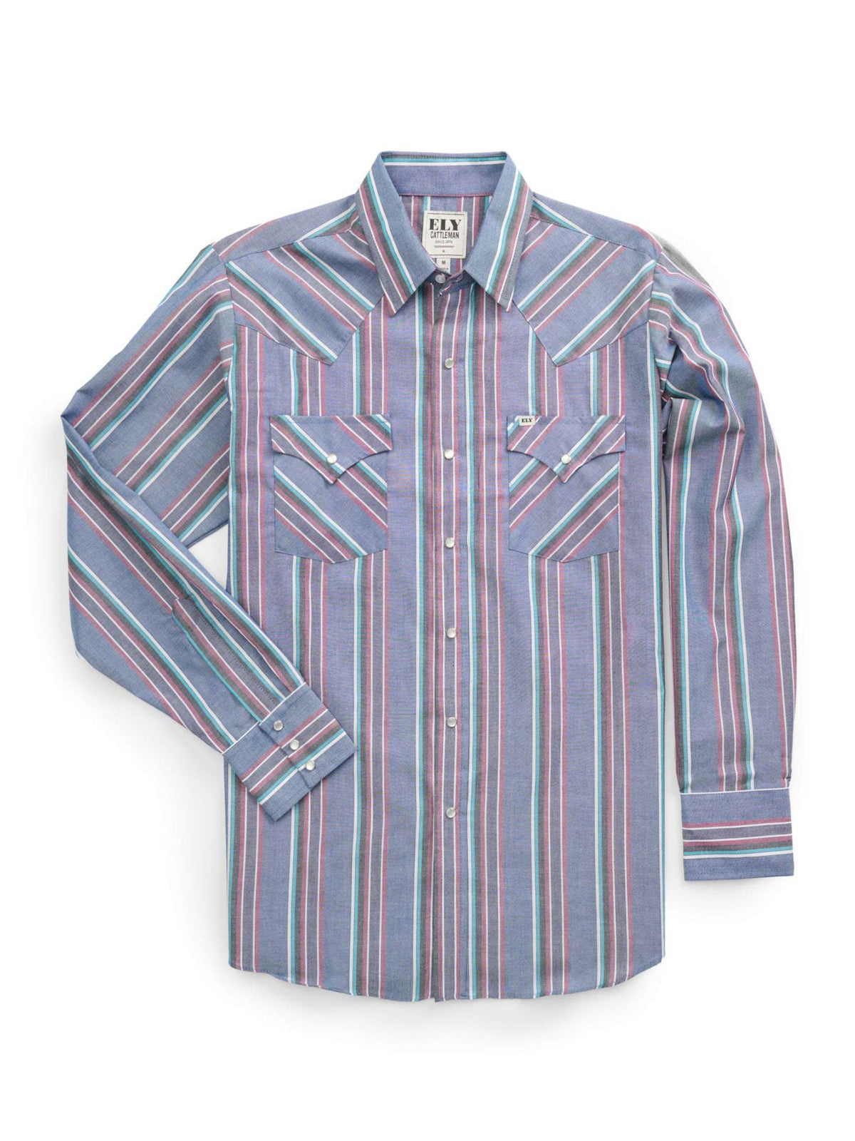 Gestreiftes Langarmhemd für Herren im Western-Stil – Bild 7 | LuxeStyle