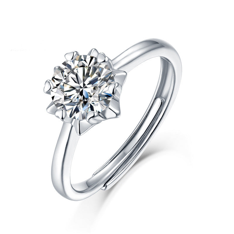 S925 Sterling Silber Moissanit Ring