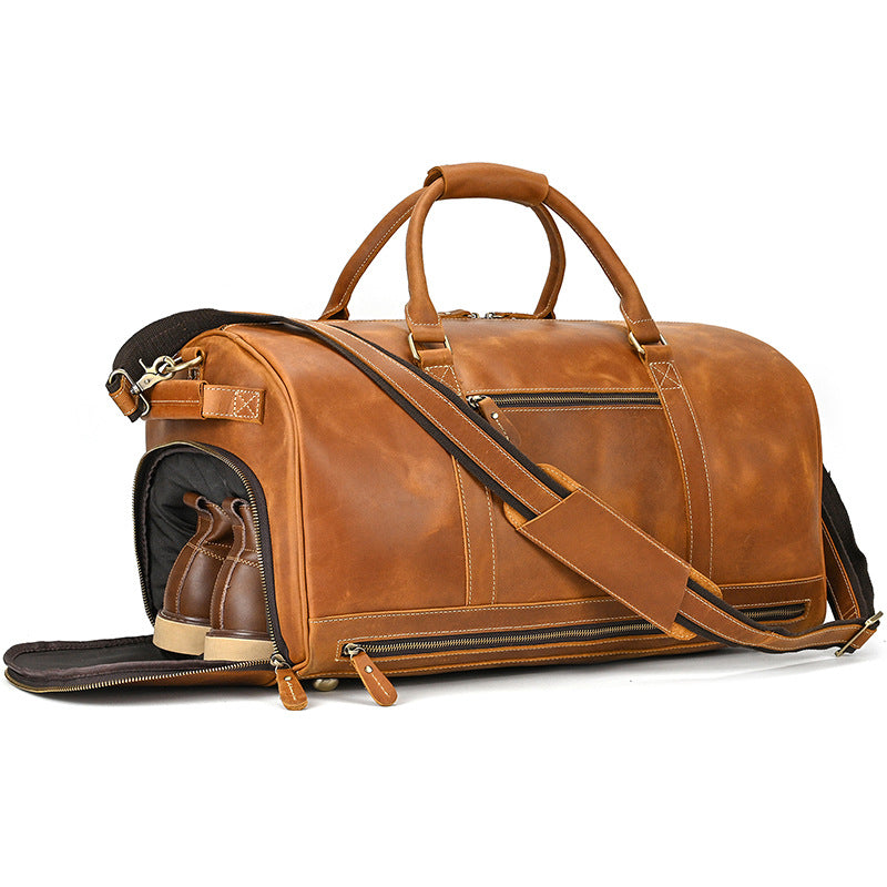 Reisetasche aus pflanzlich gegerbtem Leder