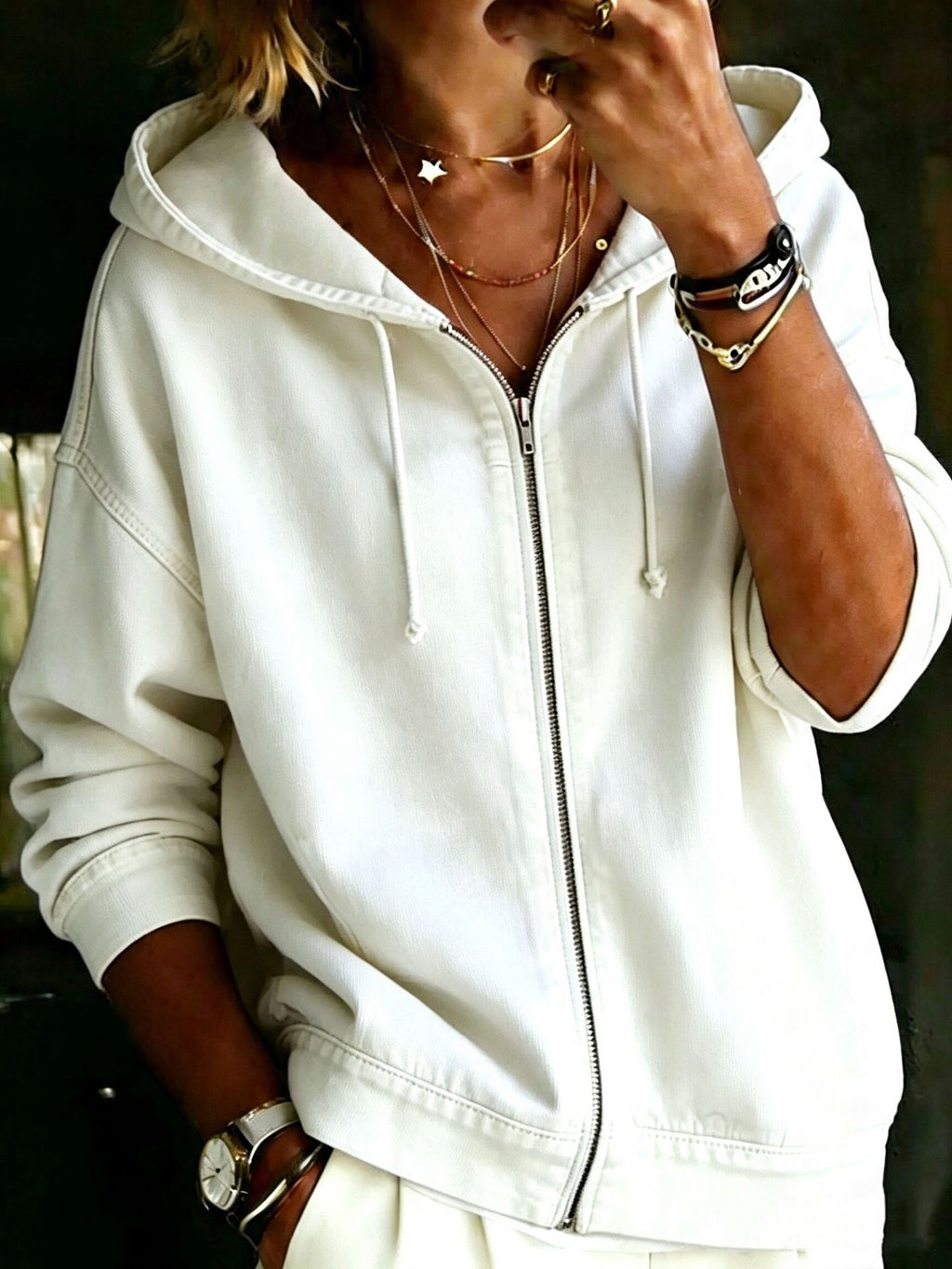 Lässiger Hoodie mit Reissverschluss