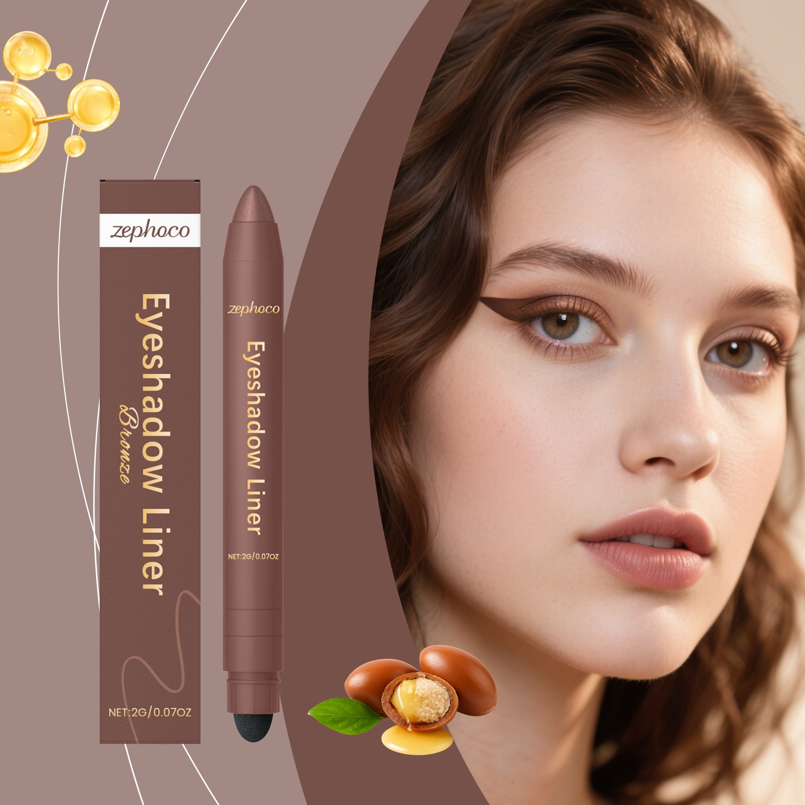 2-in-1 Eyeliner Stift Bronze
