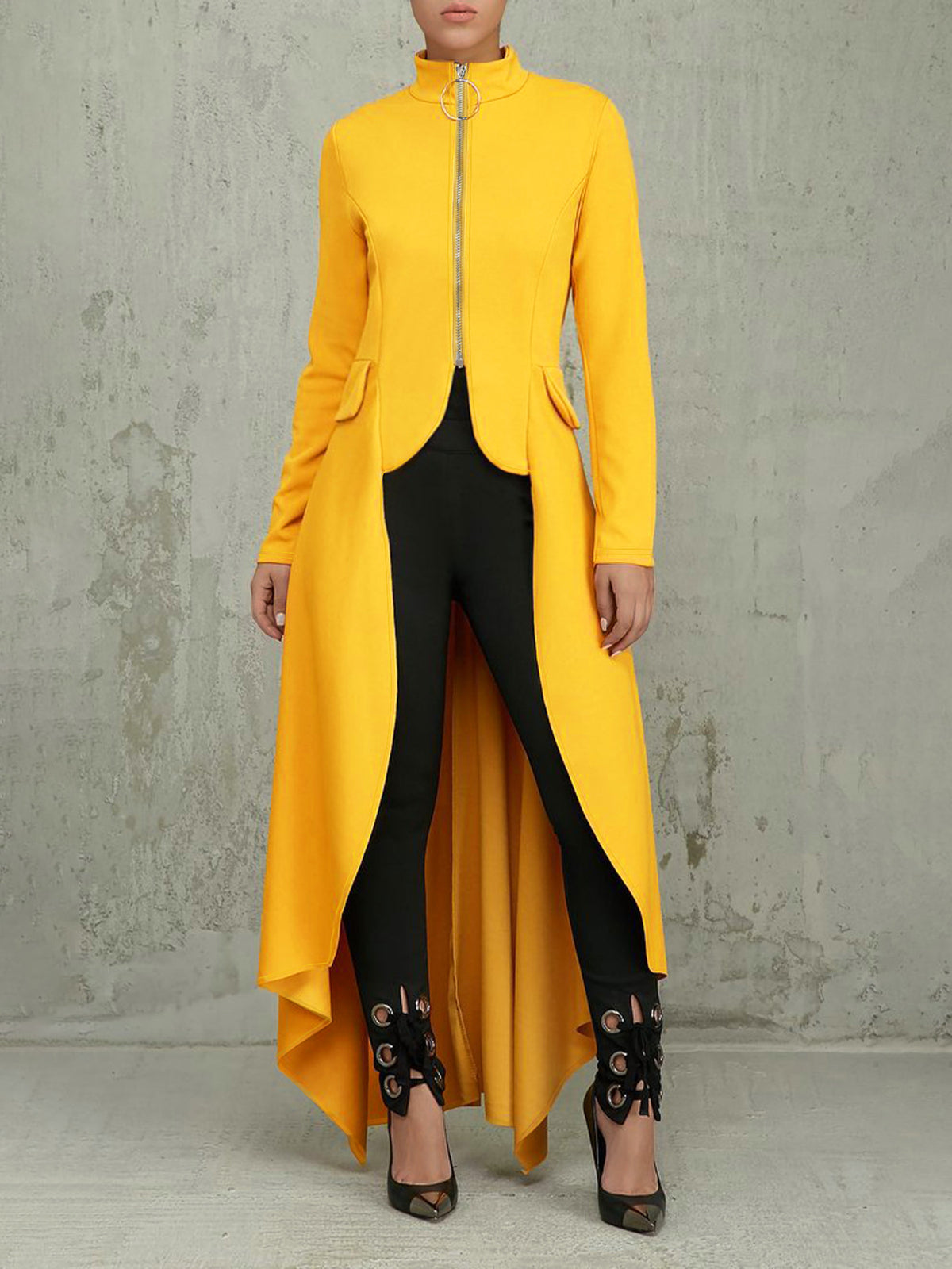 Langärmliges Slim-Fit-Kleid mit Taschen – Bild 2 | LuxeStyle