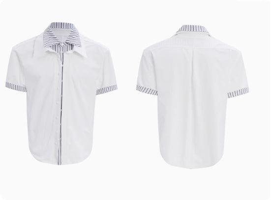 Gestreiftes Patchwork Hemd für Herren – Bild 8 | LuxeStyle