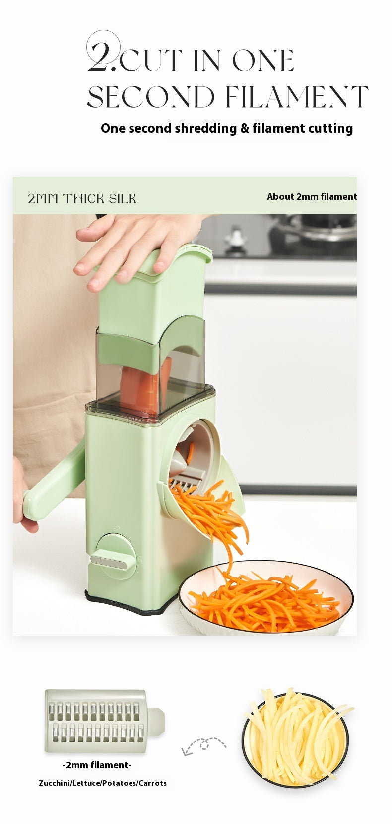 Trommel-Gemüseschneider mit Handschutz