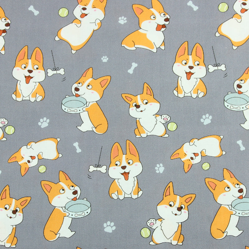 Baumwollstoff mit Corgi-Print im Nordic-Stil – Bild 3 | LuxeStyle